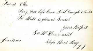 1880s Ollie's autograph album - George W. Demmarest, Sheeps Head Bay, Long Island 10of51