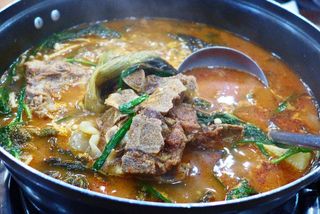 Gamjatang (pork bone soup)