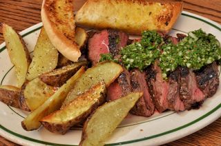Mmm... flat iron steak with chimichurri