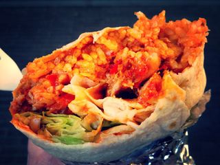 2014 (Day 340 - 6th Dec): Korrito buldak chicken and kimchi-fried rice burrito