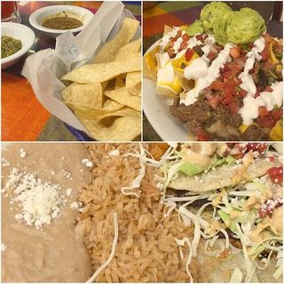 Start - chips and home made dips - mild and spicy... Nachos with beef cubes (not ground beef) and all the other goodness toppings... Fish tacos enchilada style and blackened style... Awesome!!! Awesome!!! Awesome!!! I inhaled the tacos! Can't chose which