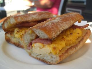 Scrambled Egg and Bacon Baguette - Chimmy's
