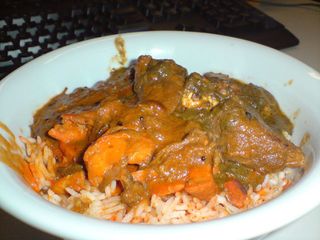Butter Chicken, Lamb Rogan Josh, Saag Paneer - Bollywood 2 Go, QV Food Court Medium Thali AUD8.90