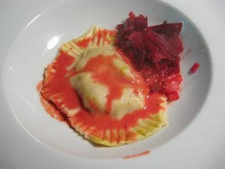 Maultasche mit Roter Bete