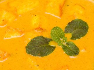 Shahi Paneer garnished with fresh mint