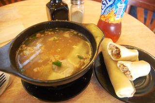 Pancit Molo and Fresh Lumpia at Jo Bakeshop