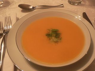 Keng Bouad Mak Fak Kham (coconut pumpkin soup)