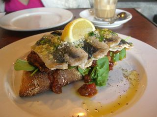Sardines and Eggplant Relish on Grilled Sourdough - Il Fornaio AUD13.50