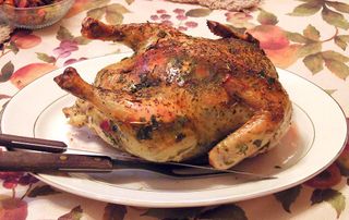 Inside out, double stuffed and roasted chicken