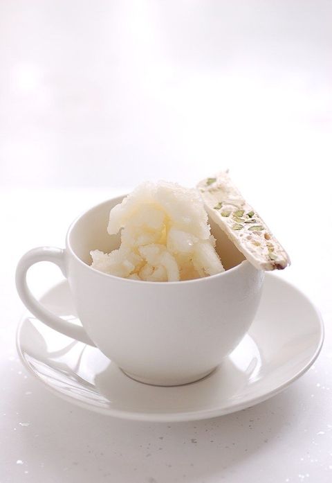 lebanese lemonade sorbet with pistachio nougat