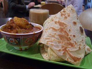 Roti Canai with Malaysian-Indian Chicken Curry and Teh Tarik - Rich Maha, Melbourne