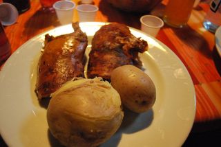 Cuy asado al plato