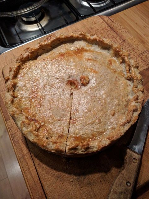 Cheese and onion pie with hot water crust pastry ...