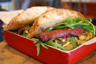 Sucuck sausage - Middle Eastern Breakfast Roll - Gas Eatery & Supplies AUD12.50 - photo by Julia