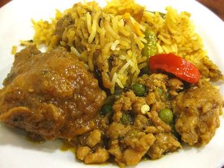 06 My mini Chicken Biryani, Karahi Chicken & Chicken Keema plate