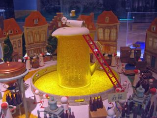 Snow beer monkeys drink beer