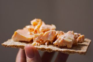 salmon on crisp bread