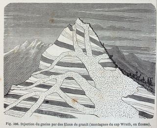 'Injection du gneiss par des filons de granit'.