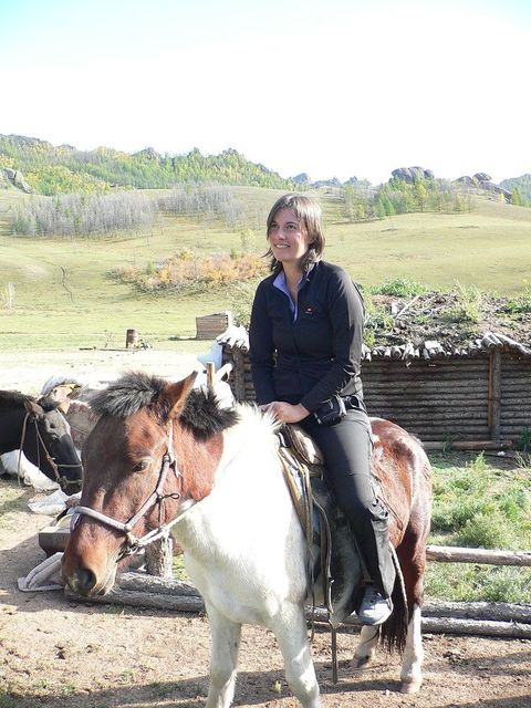 One and only time aboard a mongolian horse
