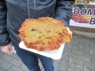 Bramboraky potato pancake from Christmas market Brno Czech