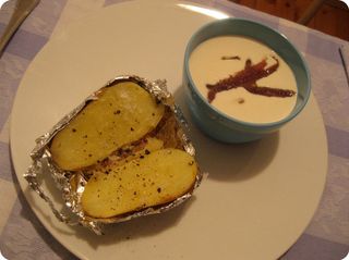 Ajoblanco y papa asá