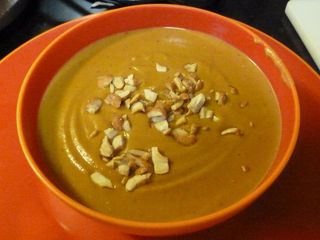 Creamy sweet potato soup with ginger
