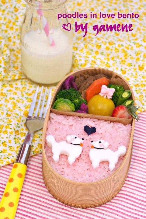 poodles in love bento