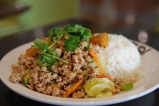 Larb Gai with Rice - Mint Thai AUD12