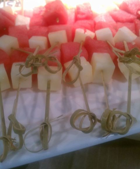 Watermelon & Manchego Cheese Skewers