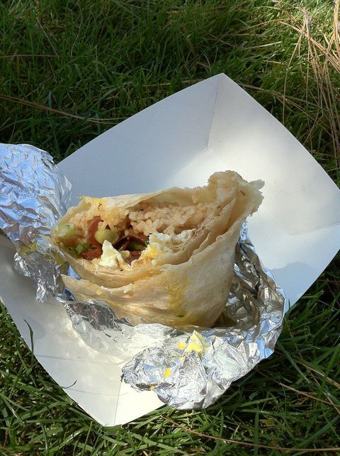 Longanisa & garlic rice burrito