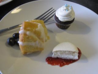 Irish carbomb cupcake, lemon pound cake and macaroon from Sugar Cafe