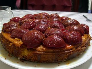 Aunt Lee Geok's Flourless Orange Cake with Stewed Plums