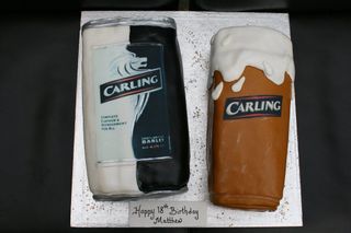 Carling beer can cake