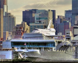 A jumble of toys- NYC Space Shuttle - midtown