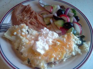 Spinach enchiladas verde