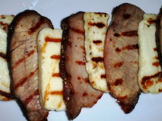 Cyprus dish, Halloumi (cheese) + Lountza (ham)