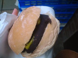 Barm cake with black pudding