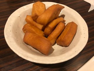 Boortsog a served in a Mongolian restaurant in Japan