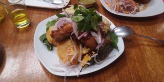 Chicharron con rocoto relleno cusqueño