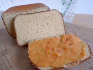 Chickpea bread and persimmon butter