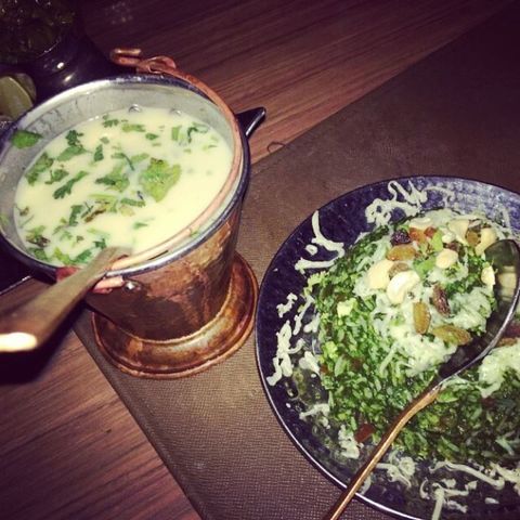 Kadhi and Palak Khichari