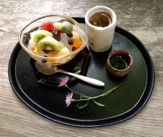 Mitsumame and tea by akira yamada