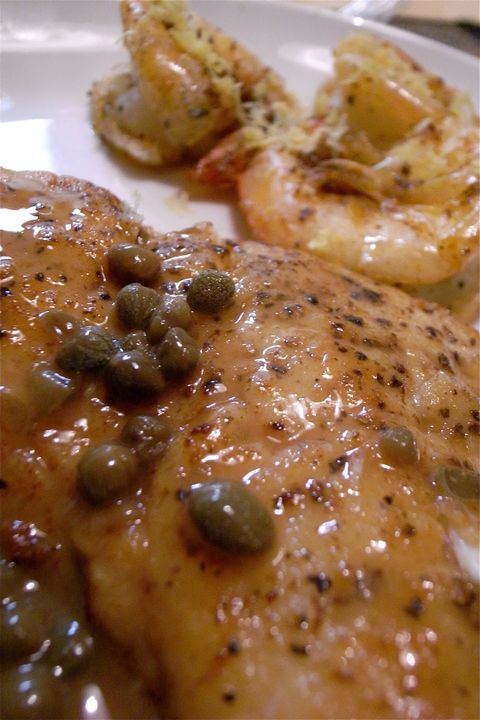 Sole Meuniere with Shrimp