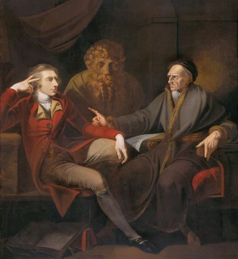 Bodmer und Füssli vor der Büste Homers by Henry Fuseli