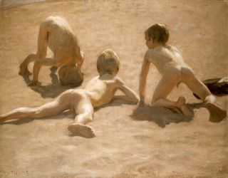 Boys Playing by Verner Thomé