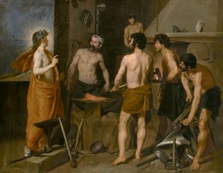 Apollo in the Forge of Vulcan by Diego Velázquez