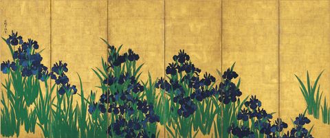 Irises screen by Ogata Kōrin