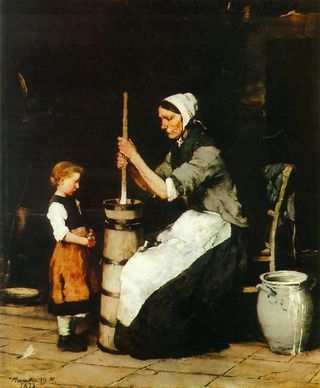 Woman Churning Butter by Mihály Munkácsy