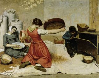 The Wheat Sifters by Gustave Courbet