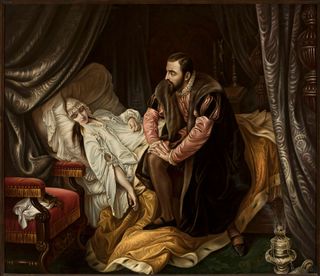 La Mort de Barbara Radziwiłł by Józef Simmler by Józef Simmler